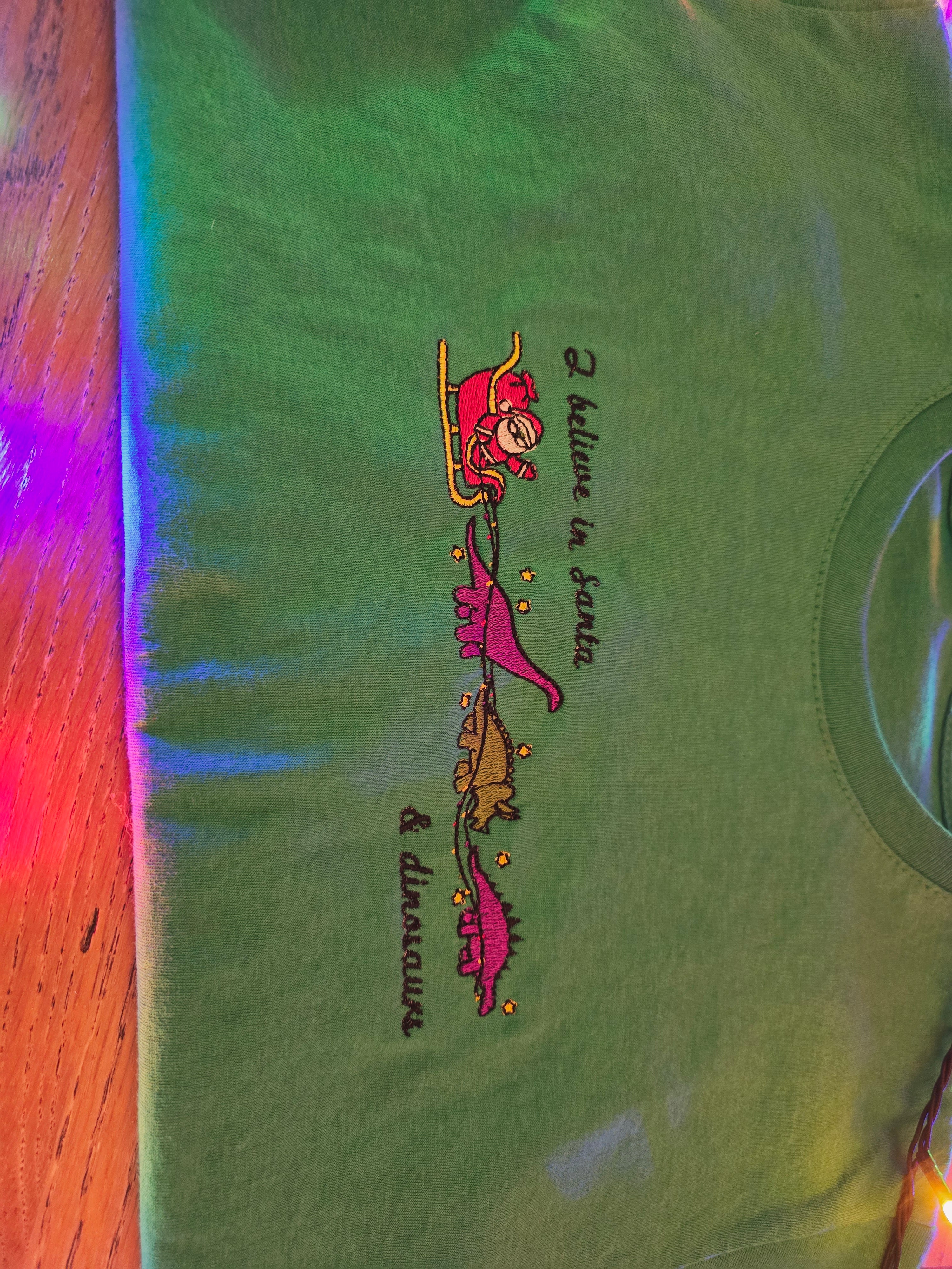 Christmas Santa & Dinosaurs Tee